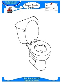 Çocuklar İçin Klozet-Tuvalet Boyama Sayfaları 
